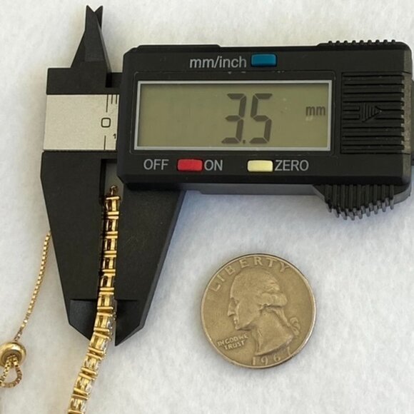 Sterling Silver 925 Yellow Gold Vermeil CZ Tennis Bracelet 6-8" Bolo Box Chain - Picture 14 of 16